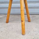 Pair of tripod stools in solid wood