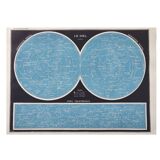 Lithograph plate of the sky, stars and astronomy 1900