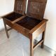 Adult desk double school vintage 50s-60s solid wood