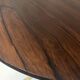 Tripod round coffee table in gilded brass and rosewood – 60s/70s