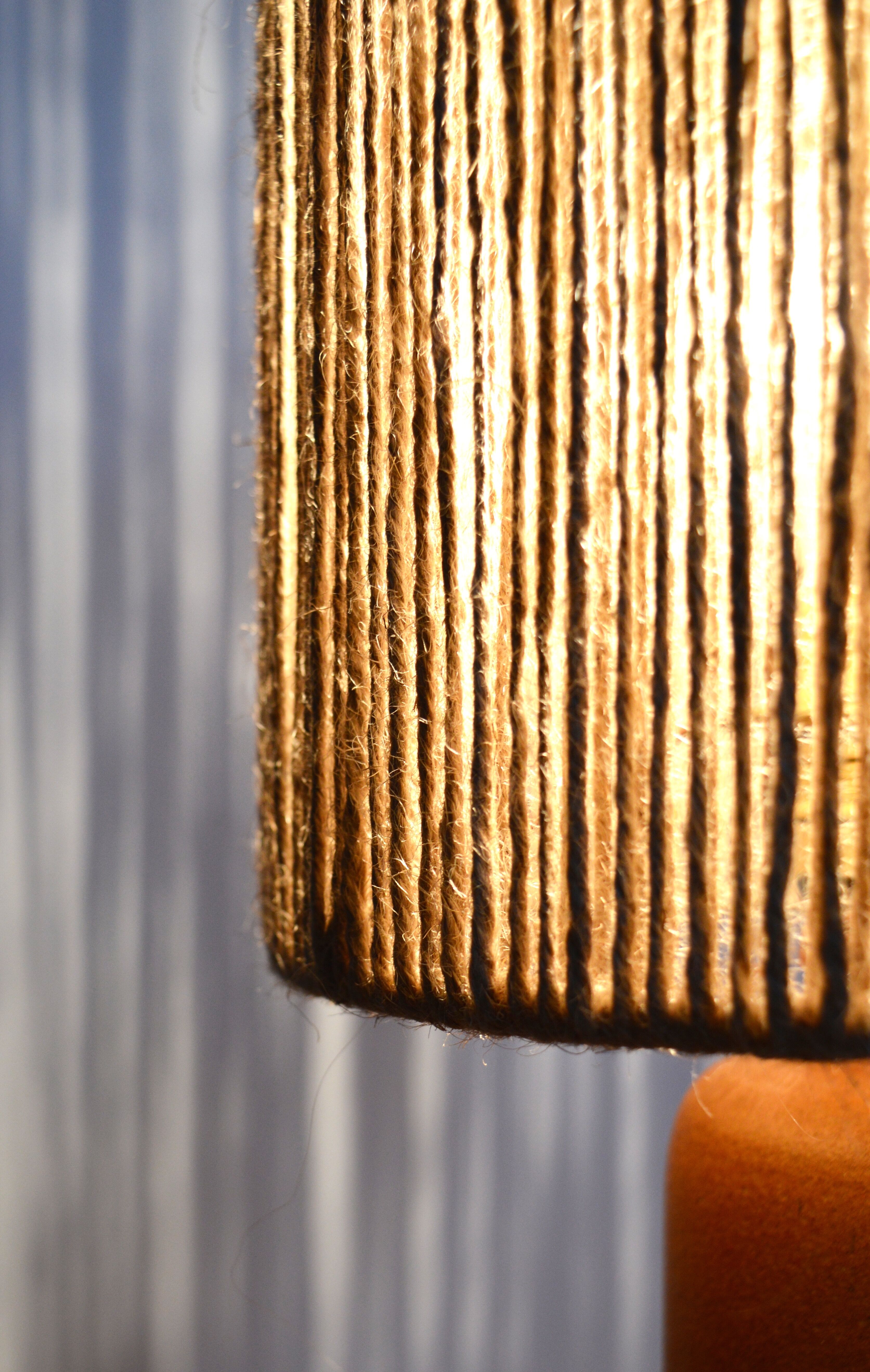 Rope and sandstone lamp