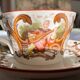Set of 4 vintage Sarreguemines tea cups and 5 saucers
