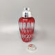Shaker à cocktail en verre de cristal de bohème rouge des années 1960. fabriqué en italie. attive foto
