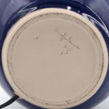 Fat lava blue ceramic potter's lamp, 1970s