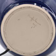 Lampe de potier en céramique fat lava bleu, années 70