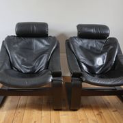 Scandinavian armchair and ottoman Ake Frybiter Kroken Roche Bobois