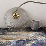 Vintage holophane glass pendant light