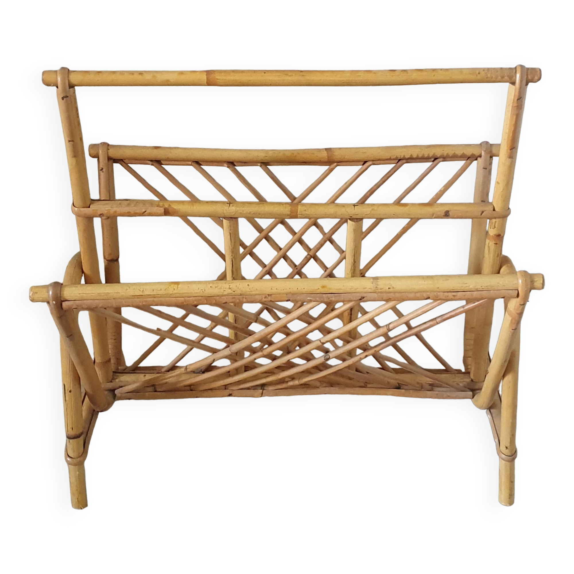 Rattan magazine holder