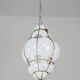 Amazing Large Venetian Lantern in Murano Reticello Glass, 1940s