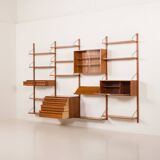 Poul Cadovius 4 bay teak wall unit for Cado, Denmark 1960s