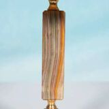 Vintage bedside lamp from the sixties, brass and natural stone Boho.