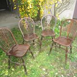 Suite de 4 chaises windsor bistrot anglaise
