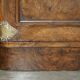 Table de toilette gothique en noyer Burr & Burl avec ferrures en laiton