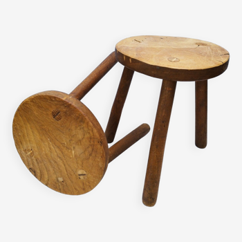 Vintage folk art tripod stools