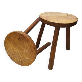 Vintage folk art tripod stools