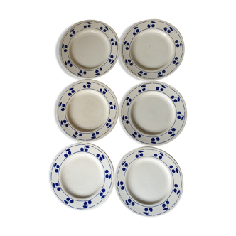 Ensemble de 6 assiettes à dessert vintage