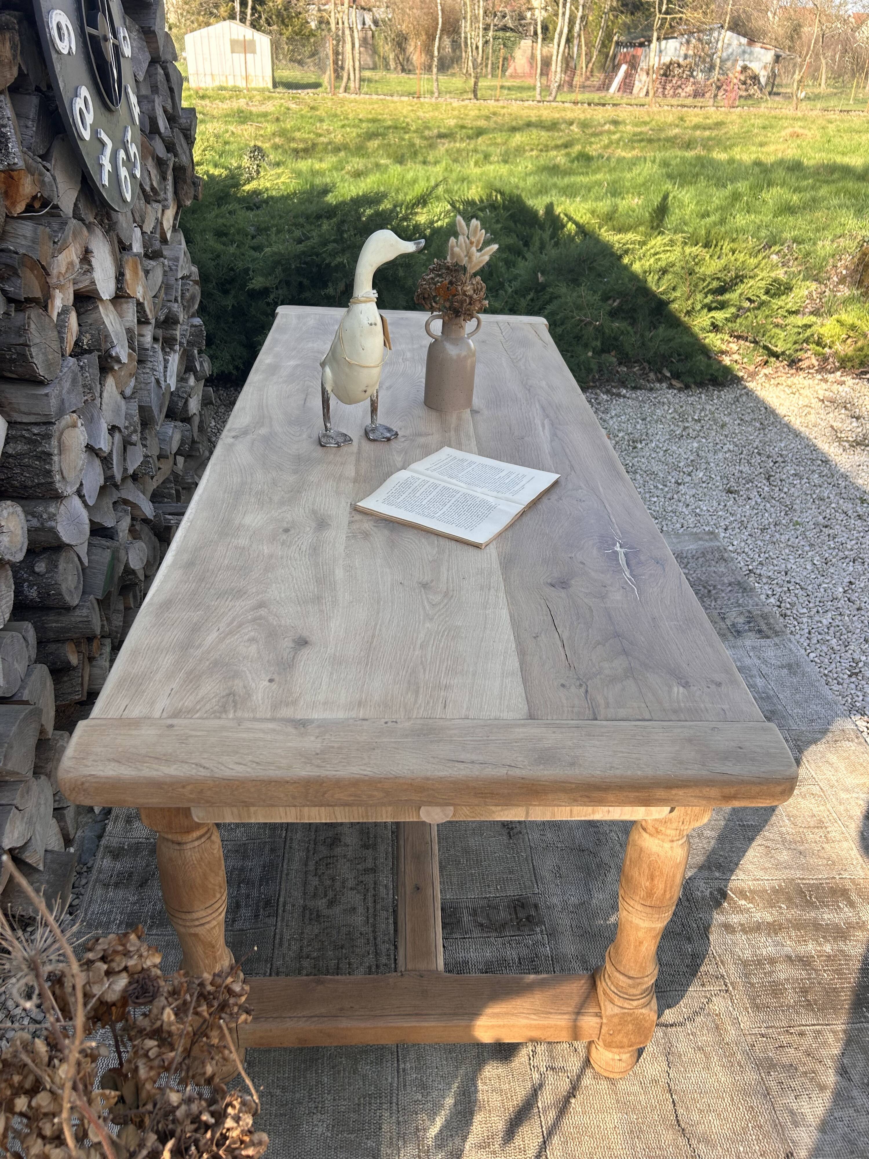 Renovated solid oak farmhouse table