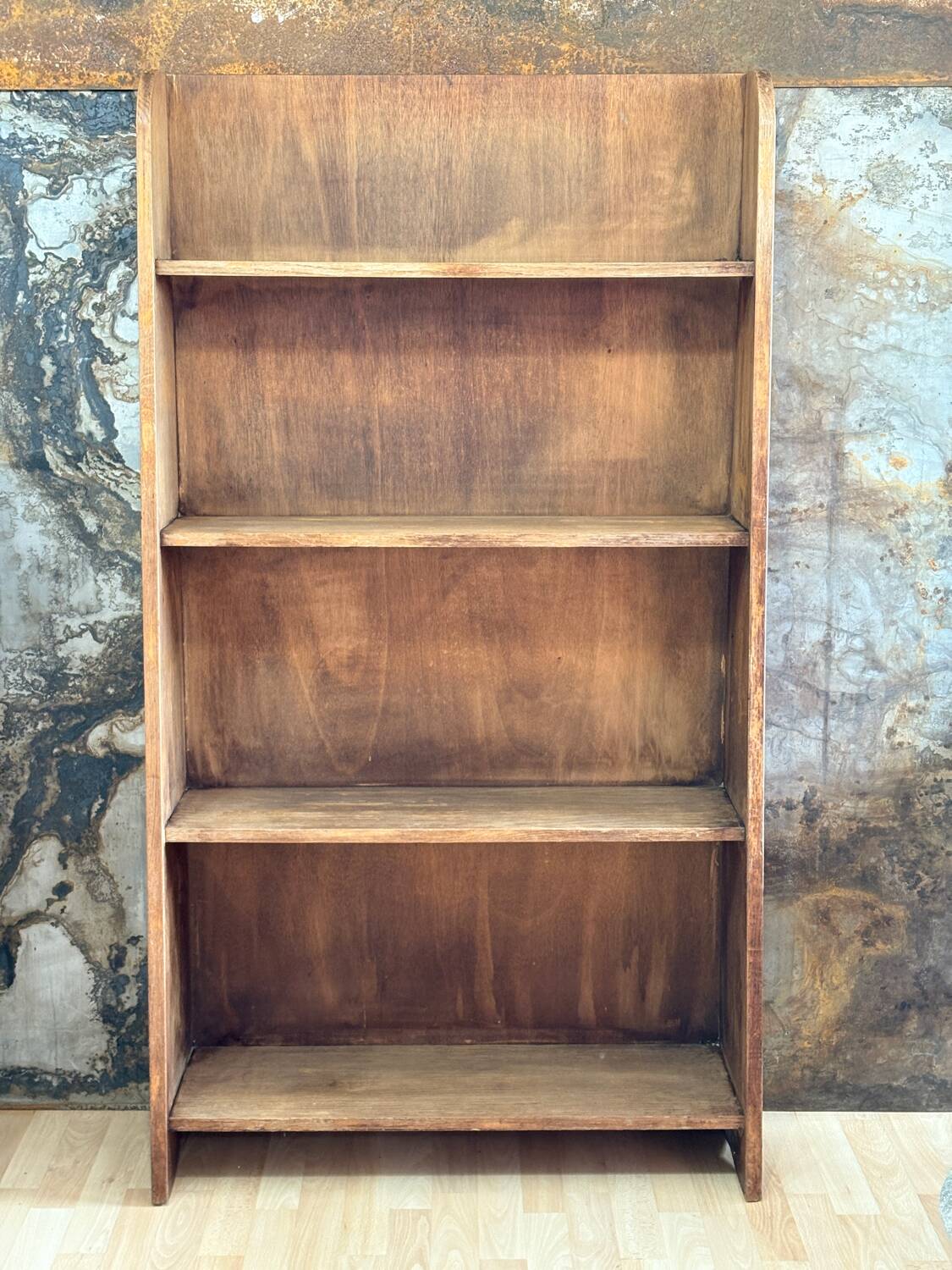 1950s raw wood bookcase