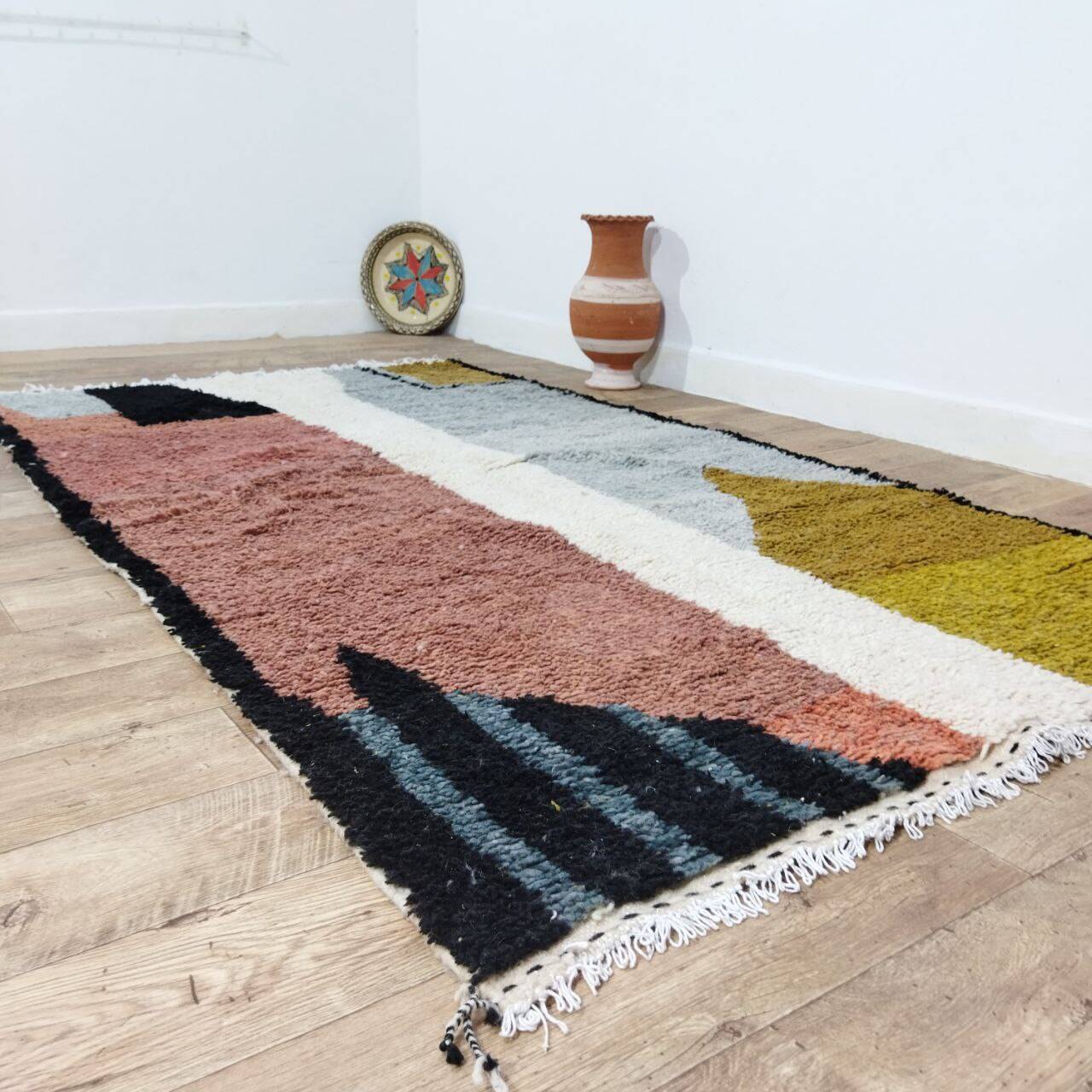 Handmade wool Berber rug 250 X 140 CM