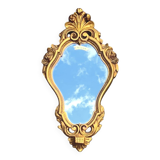 Miroir mural vintage en résine dorée à la feuille