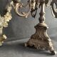 Small antique candelabrum with 5 lights in patinated brass - early 20th century