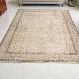 Beige Wool Tribal Carpet