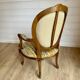 Vintage Louis XVI style medallion armchair – Carved wood and fabric