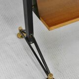 Bibliothèque modulaire autoportante en teck et acier de style italien moderne du milieu du siècle,