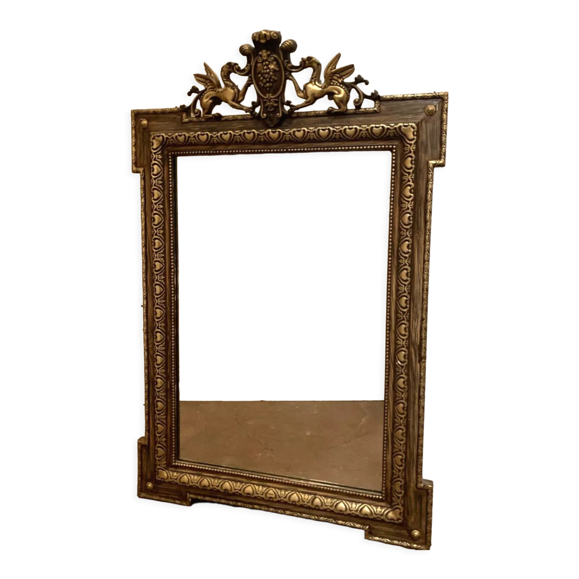 Napoleon III style mirror in wood and patinated stucco XX century