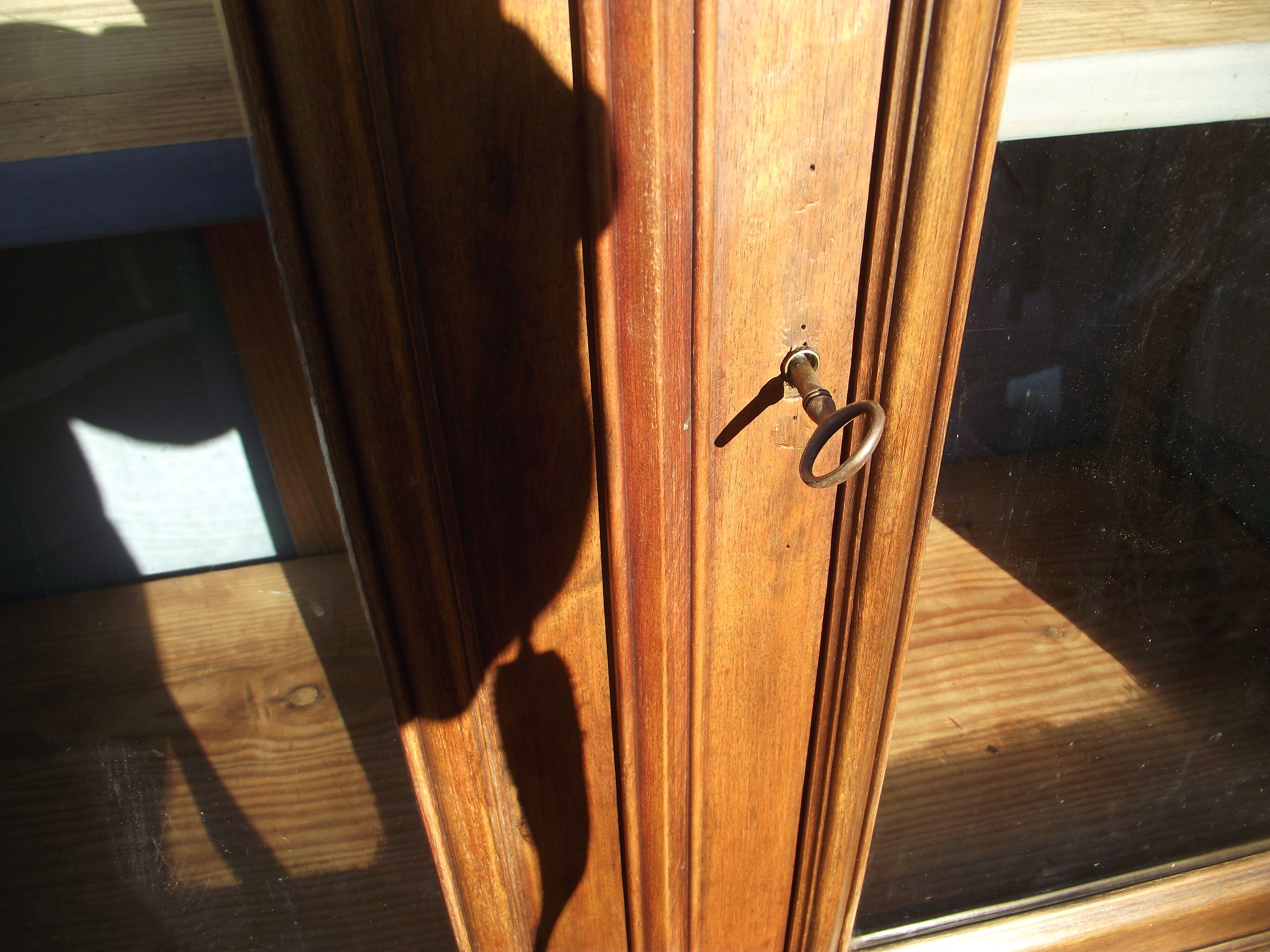 Solid walnut bookcase late 19th early 20th