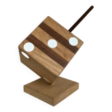 Wooden playing dice pen holder