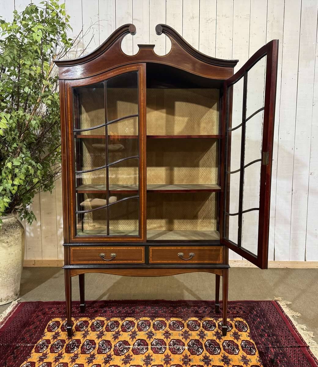 Vitrine anglaise en acajou fin XIXème