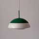 Suspension en métal vert et verre opale, années 1960, Germany
