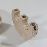 Vintage mid century travertine table set vide poche candleholder ashtray