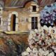 Oil on canvas framed – House with hydrangeas, Yvonne Sellier