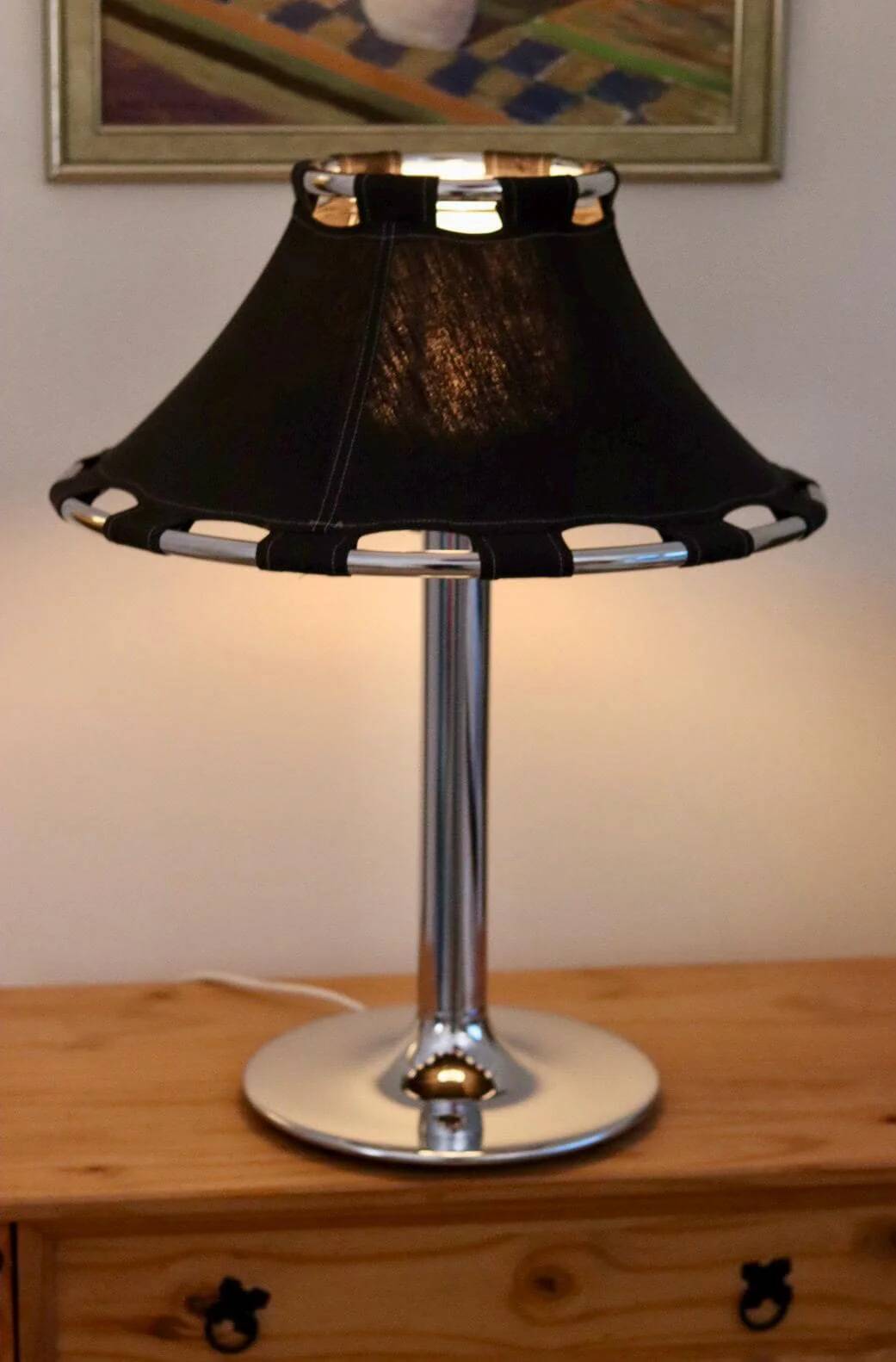 Chrome table lamp by Anna Ehrner for Ateljé Lyktan, 1970s