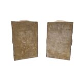 Serre-livres anciens en plâtre français par Joanny Durand, début des années 1900