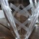 Set of 9 conical glasses on pedestal in antique chiseled glass crosses