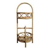Portable rattan bar trolley