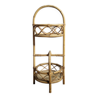 Portable rattan bar trolley