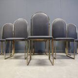 Chaises de salle à manger vintage en laiton de Belgochrom, années 1970