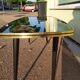 Table basse pieds compas formica verre paysage moulin breton - vintage 1960