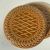 Set of 2 gien earthenware slush trivets - val d'or creation, imitation mustard yellow