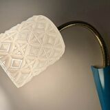 Vintage 50s Blue Glass Wall Lamp