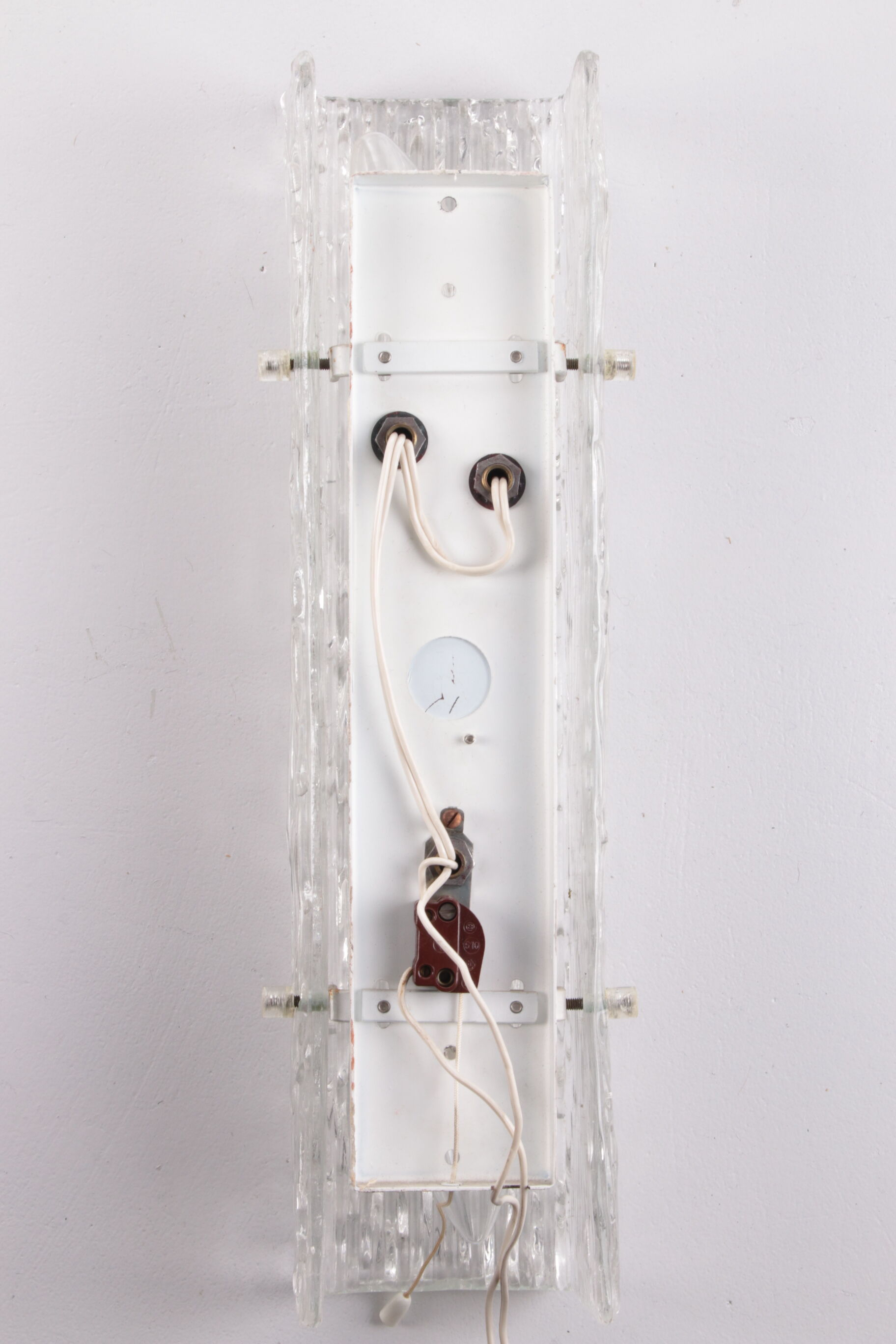 Elongated wall lamp by Kaiser Leuchten with bubble glass 1960s