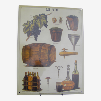 Plaque publicitaire métallique "Le vin"