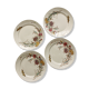 4 flat plates in polychrome iron earth model "Carnations" Gien gold medals