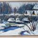 Gideon isaksson (1911-1980), scandinavian modern landscape, 1960s, oil on panel, framed