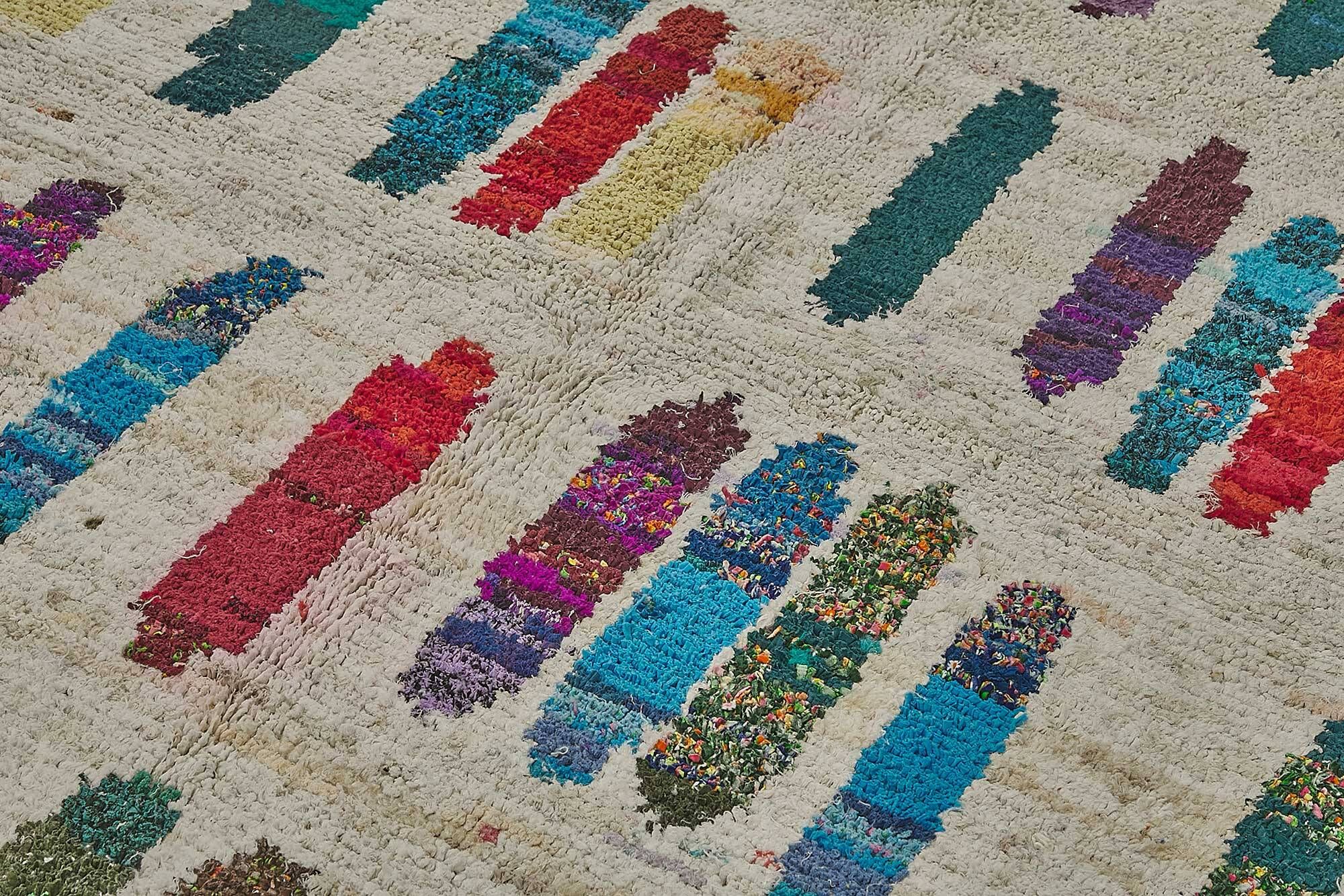 Tapis boho recyclé turc fait main 206 cm x 283 cm