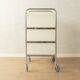 Functional rolling container with chrome frame and transparent drawers, 1980s
